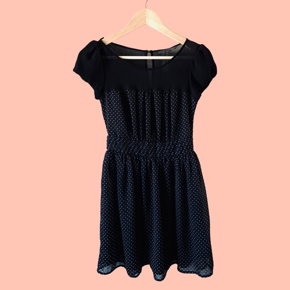 Black Sweetheart Polka Dot Mini Dress